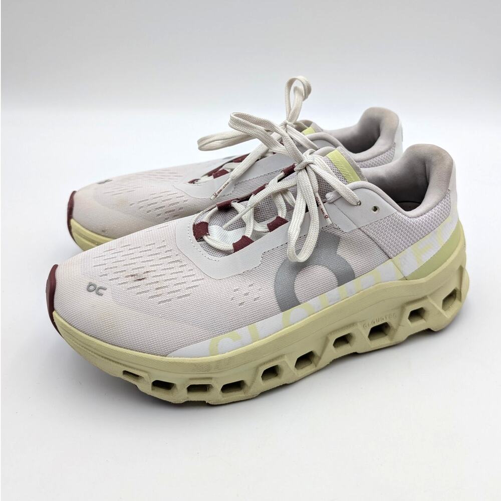 On Running Women's Cloudnova Edge Sneakers in Off-White, Pale Yellow & Maroon